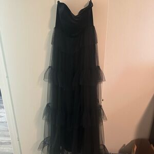 Revelry Strapless Black Layered Dress